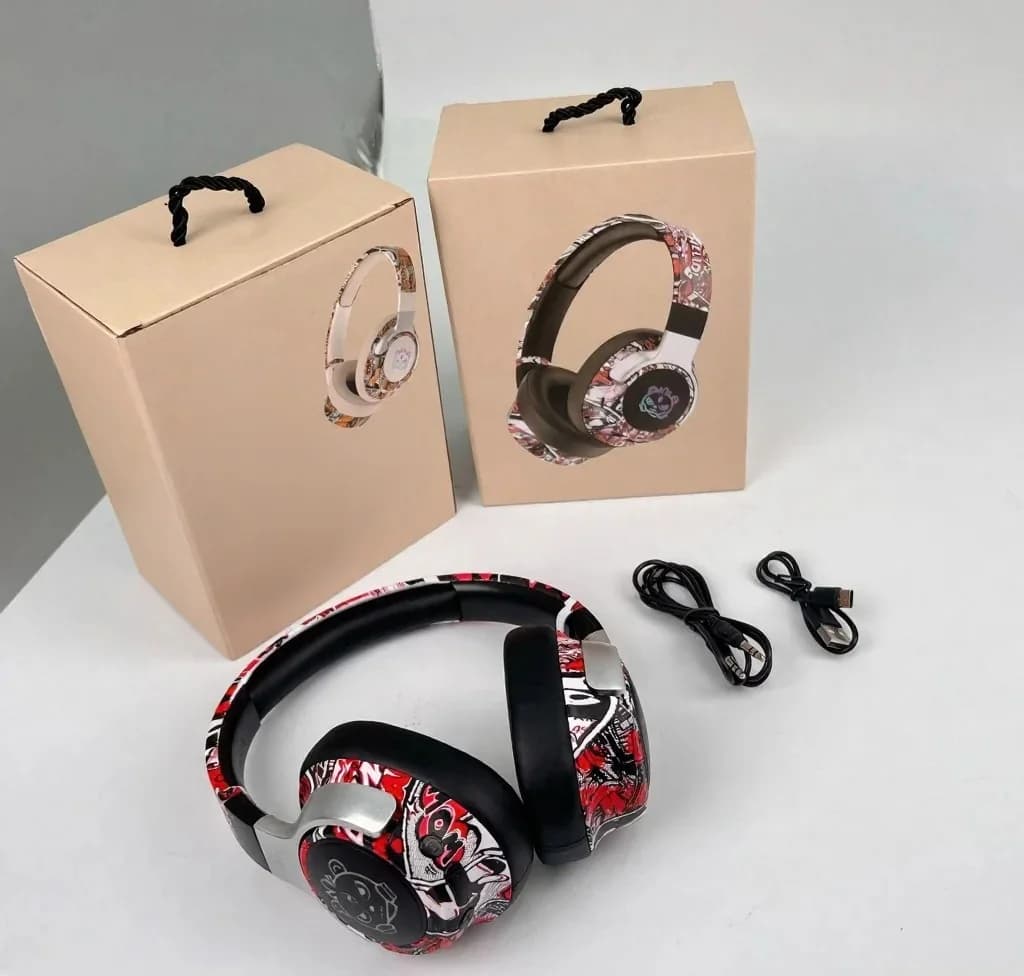 Graffiti Over-Ear Wireless Headphones with FM Radio and Long Battery Life