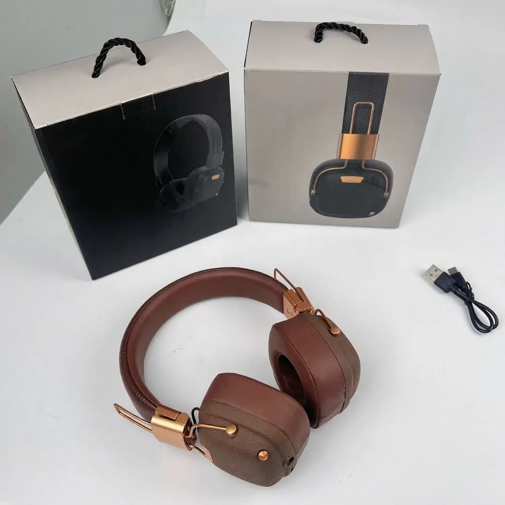 Retro Over-Ear Wireless Bluetooth Headphones with EQ Sound Modes