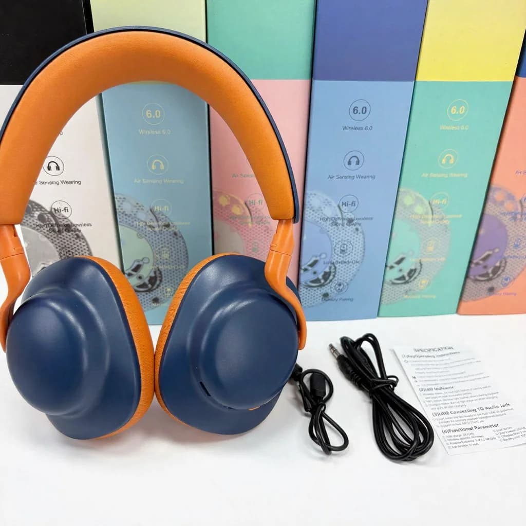 Over-Ear Wireless Bluetooth Headphones with FM Radio and Type-C Charging