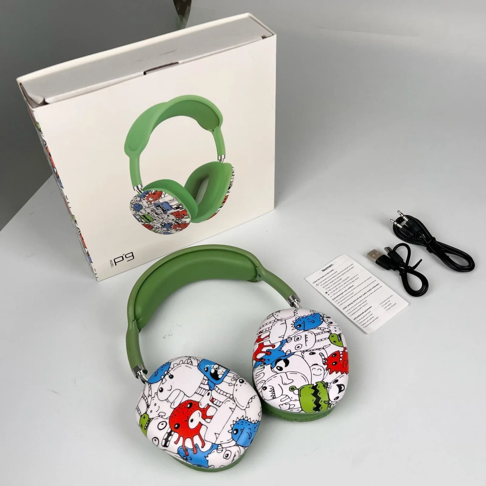 Graffiti Over-Ear Wireless Headphones with TF Card and AUX