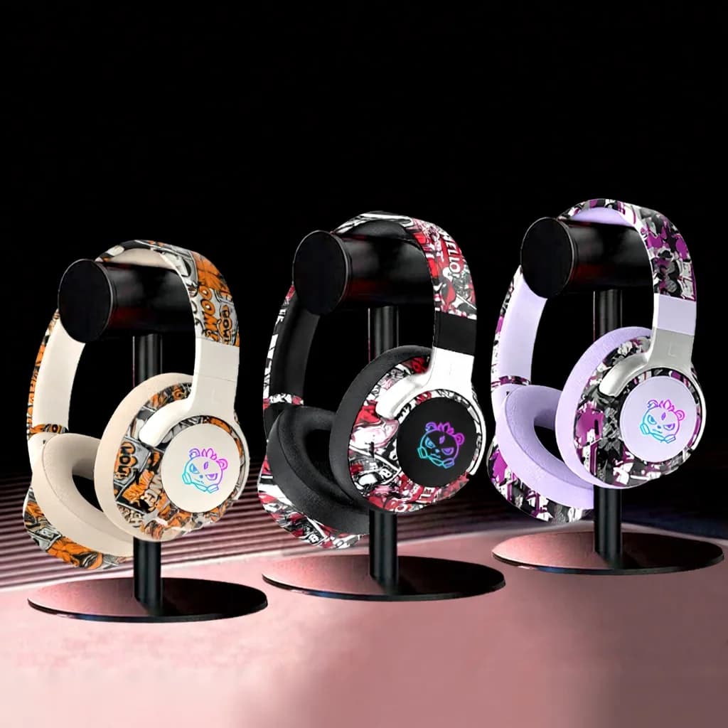 Graffiti Over-Ear Wireless Headphones with FM Radio and Long Battery Life
