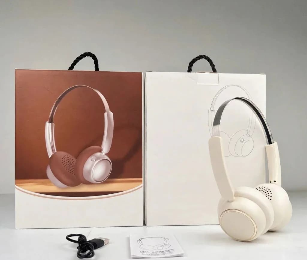 Retro Over-Ear Wireless Headphones with FM Radio and Bluetooth 5.4