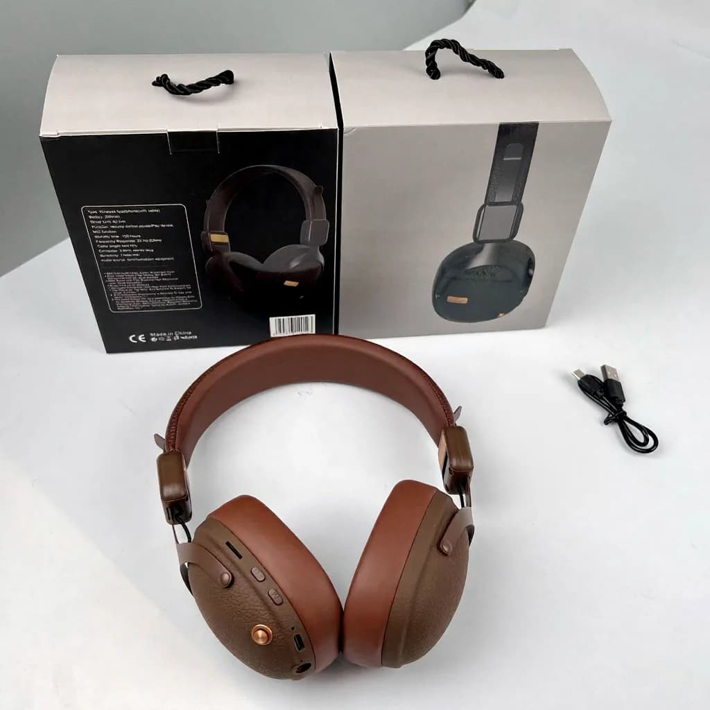 Retro Wireless Over-Ear Headphones with Bluetooth 5.4 and Long Battery Life