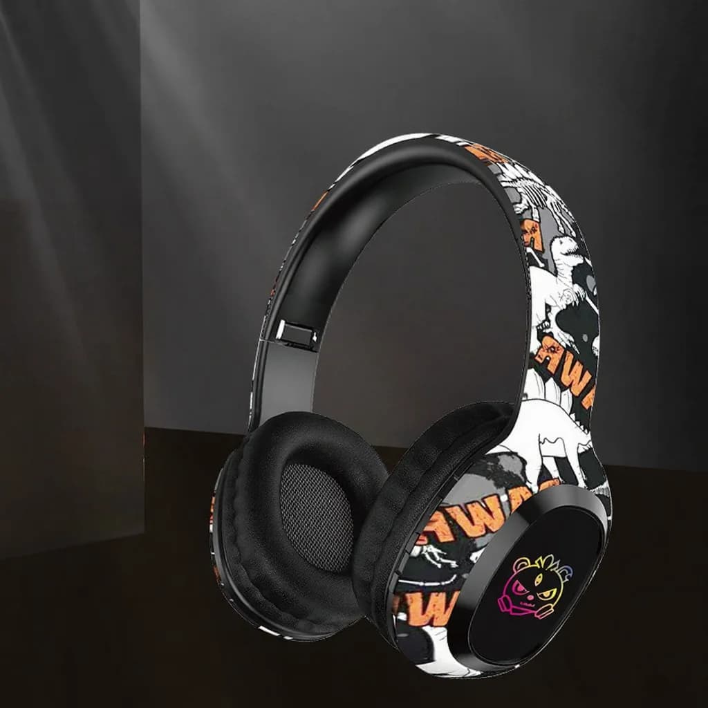 Over-Ear Bluetooth Headphones with FM Radio and LED Lights