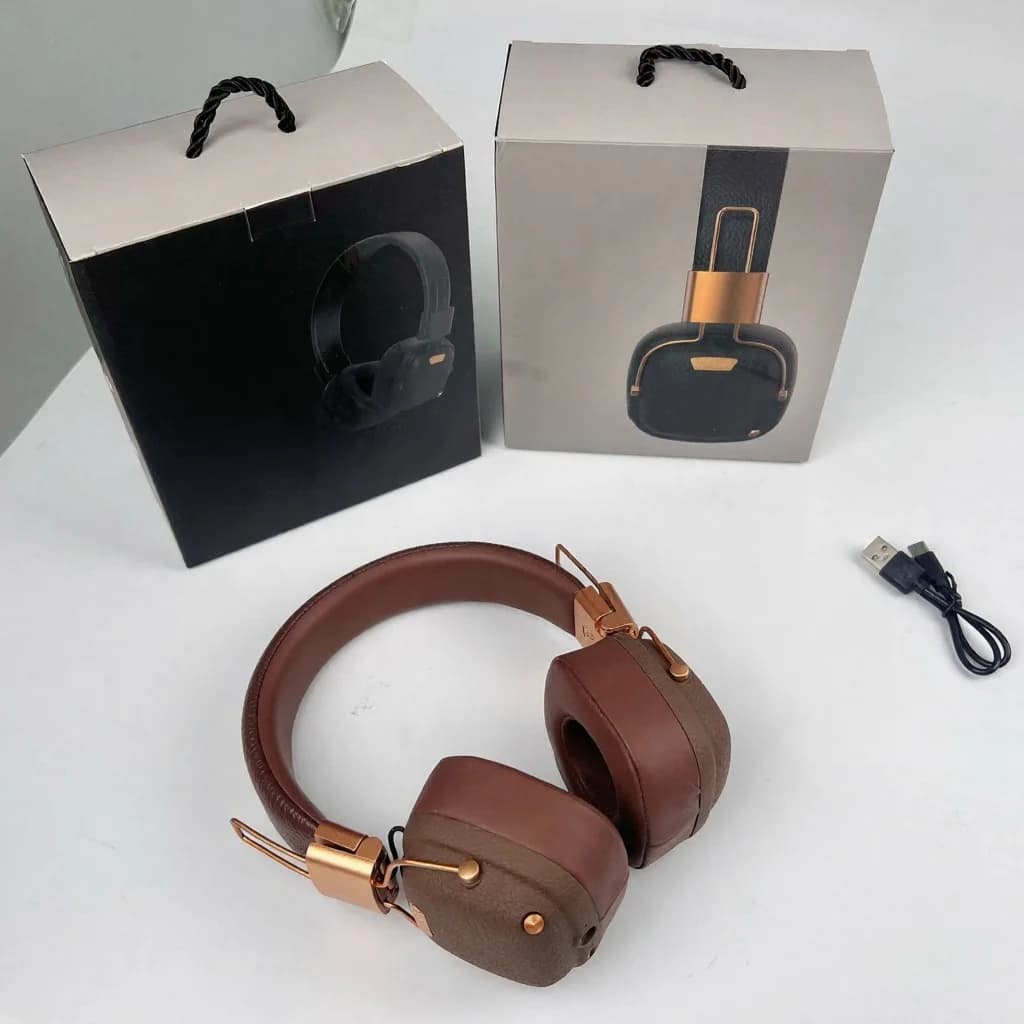 Retro Over-Ear Bluetooth Headphones with EQ Modes and Foldable Design