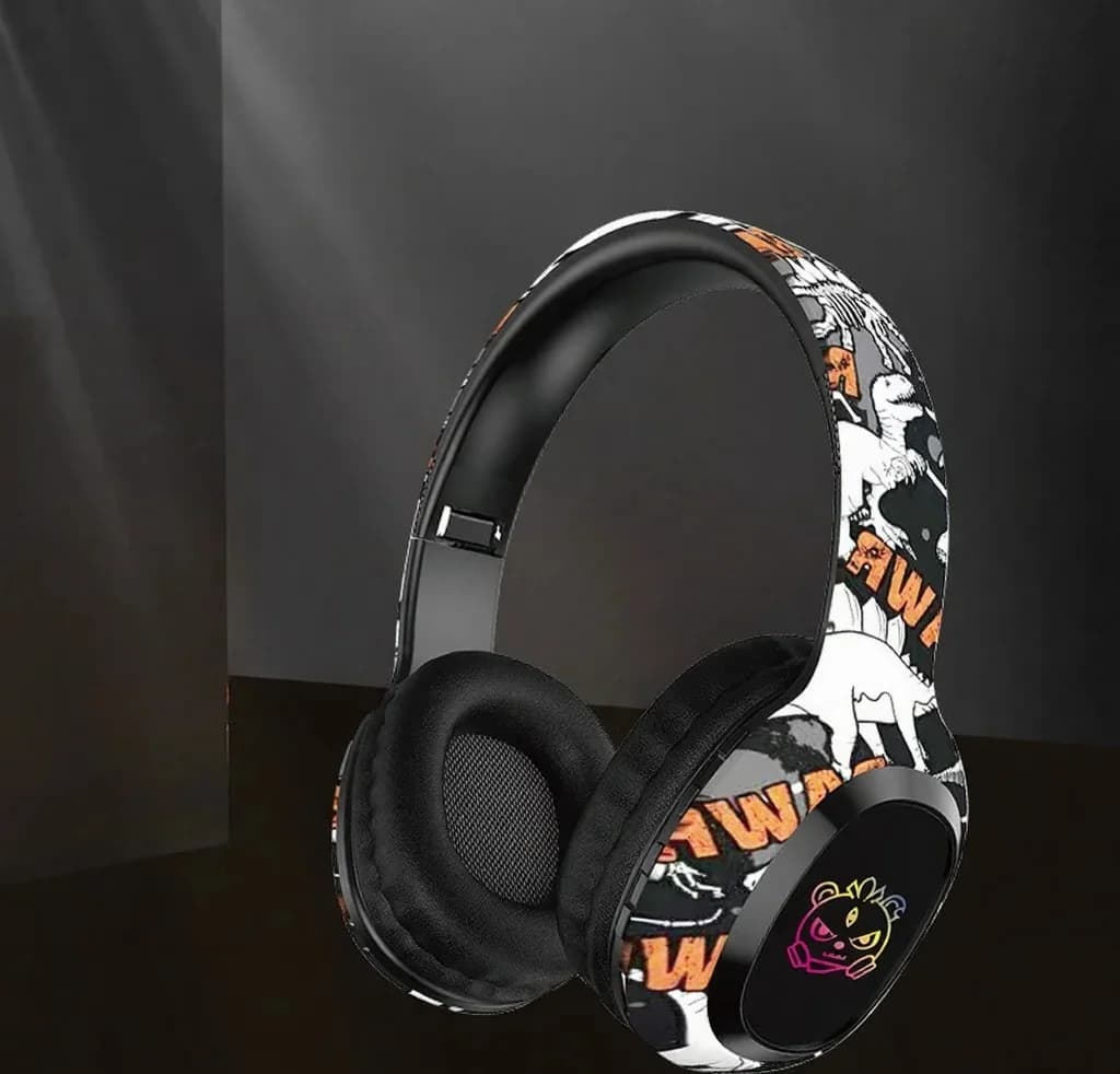 Over-Ear Bluetooth Headphones with FM Radio and LED Lights