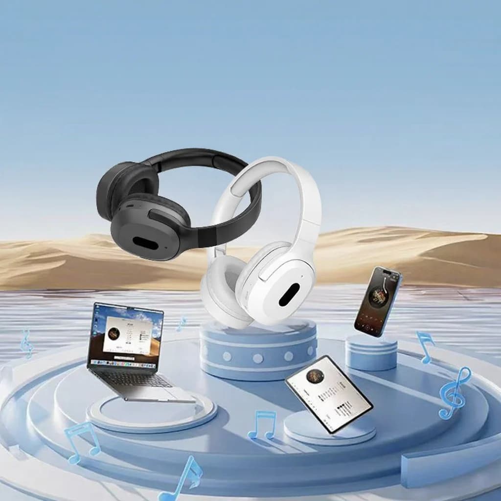 Wireless Over-Ear Bluetooth Headphones Type-C Stereo Music