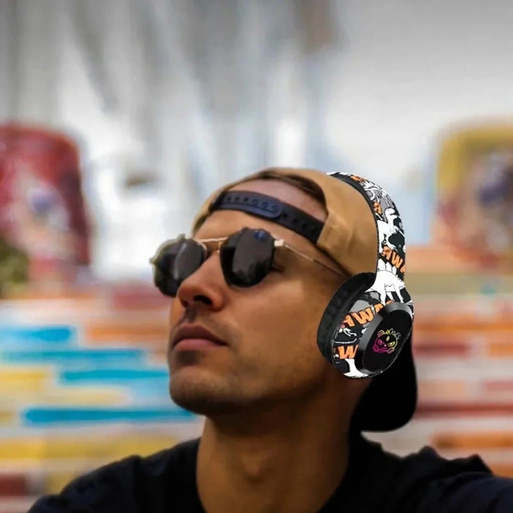 Over-Ear Bluetooth Headphones with FM Radio and LED Lights