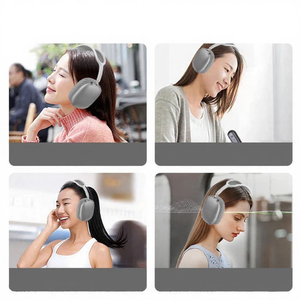 Wireless Over-Ear Headphones with Magnetic Ear Cups and Mesh Headband