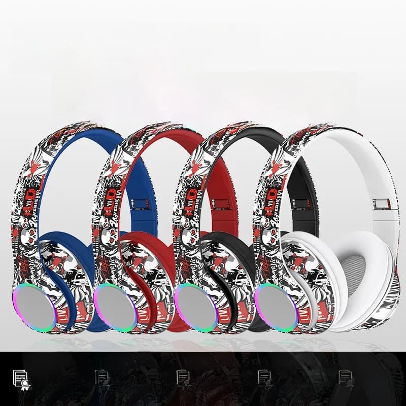 Wireless Over-Ear Headphones with FM Radio, TF Card Slot and Foldable Design
