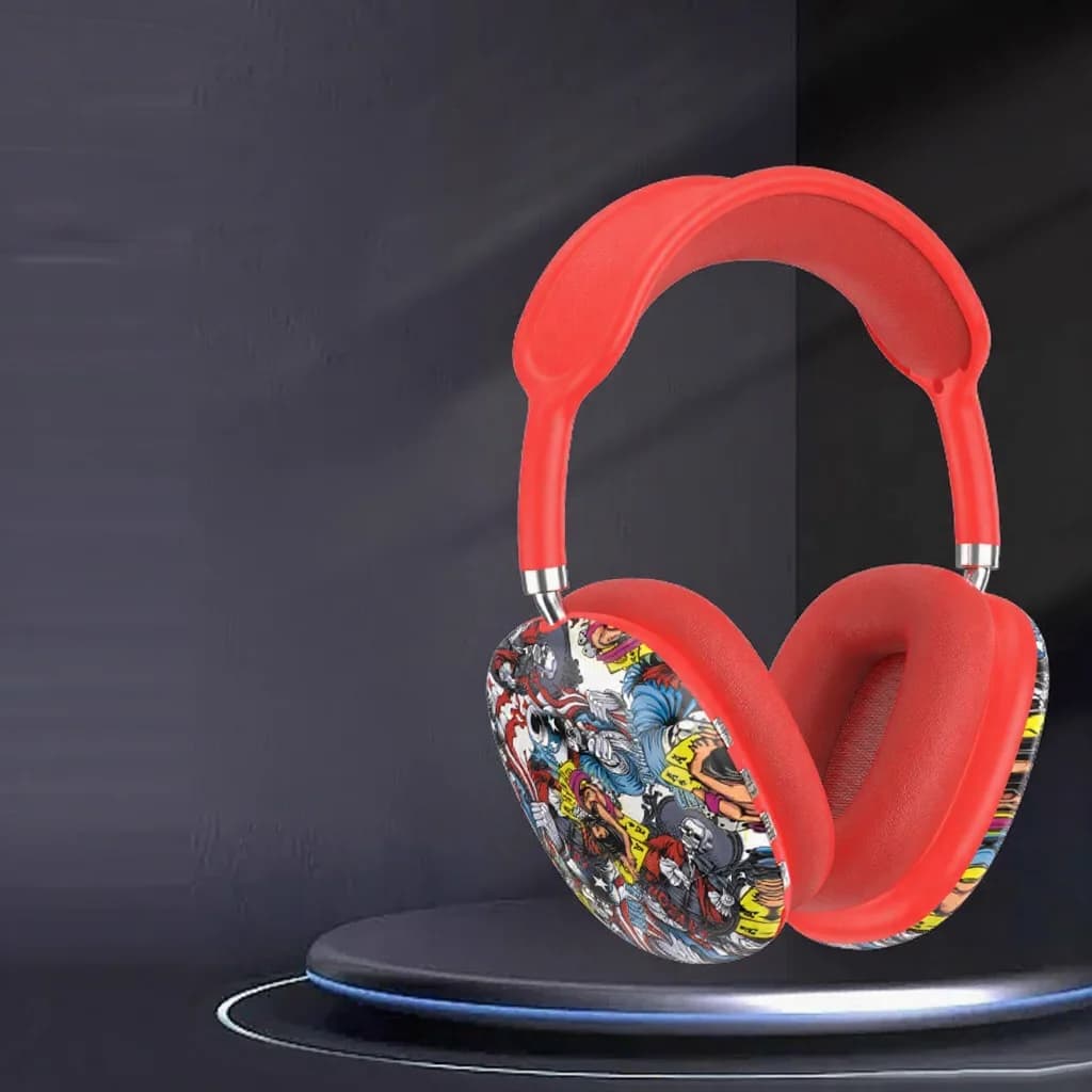 Graffiti Over-Ear Wireless Headphones with FM Radio and TF Card Slot