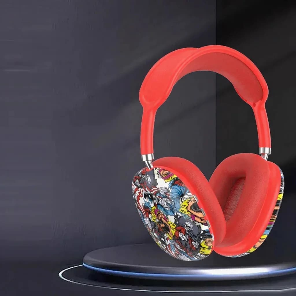 Graffiti Over-Ear Wireless Headphones with FM Radio and TF Card Slot