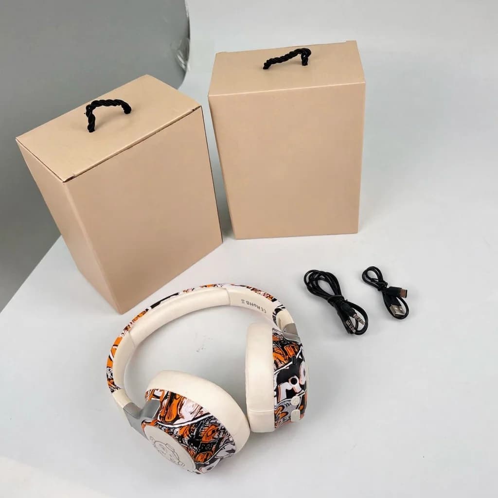 Graffiti Over-Ear Wireless Headphones with FM Radio and Long Battery Life