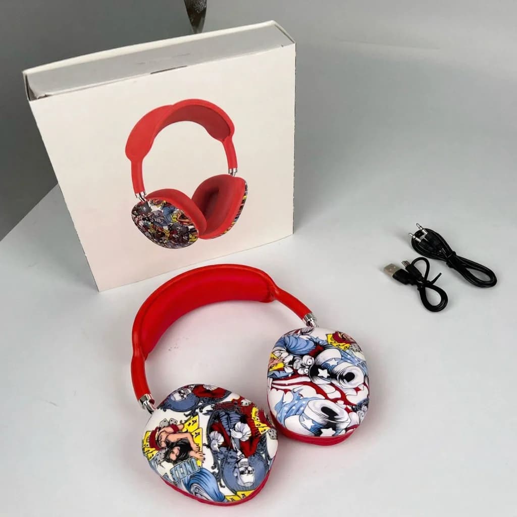 Graffiti Over-Ear Wireless Headphones with TF Card and AUX