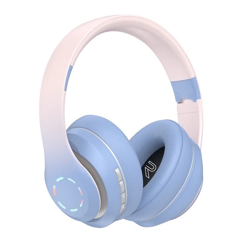 Wireless Over-Ear Headphones with LED Lights and FM Radio