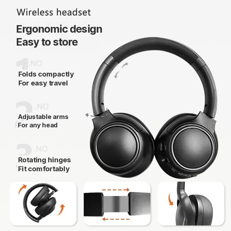 Wireless Over-Ear Headphones with Noise Cancelling and Long Battery Life