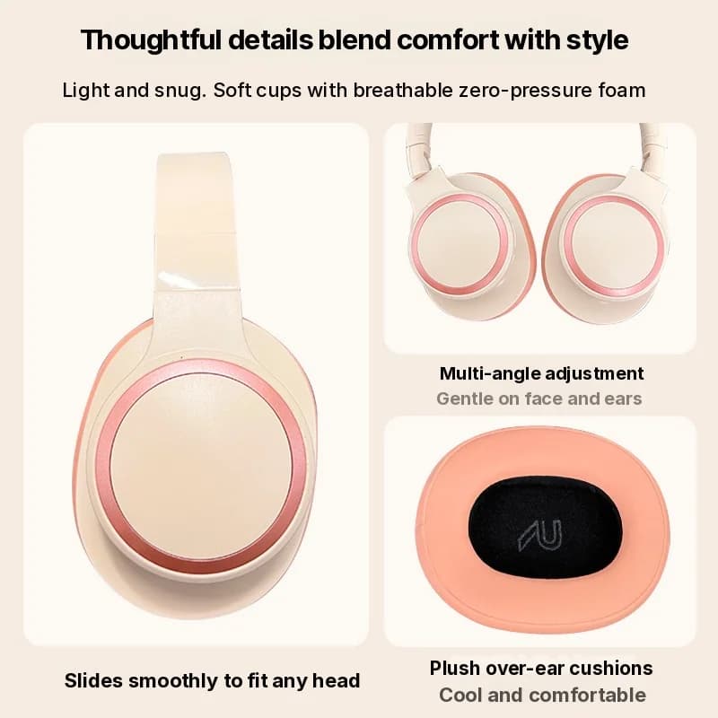 Over-Ear Wireless Bluetooth Headphones Long Battery Life for Gaming