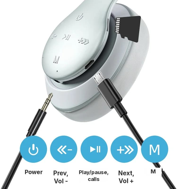 Over-Ear Wireless Bluetooth Headphones with Long Battery Life