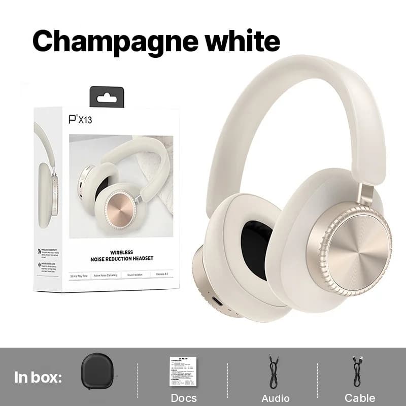 Over-Ear Wireless Bluetooth Headphones with Noise Cancelling and Case