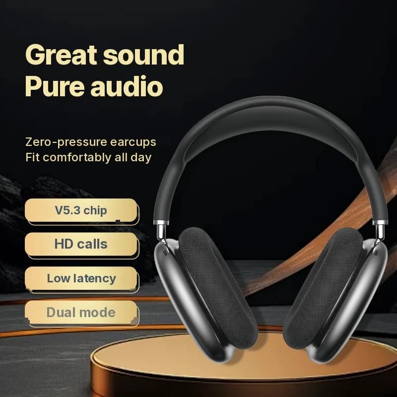 Over-Ear Wireless Bluetooth Headphones with Deep Bass and Type-C Charging