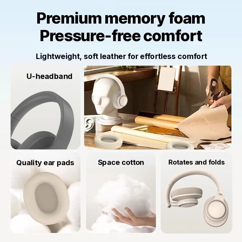 Wireless Over-Ear Headphones with Active Noise Cancelling and Bluetooth 5.4