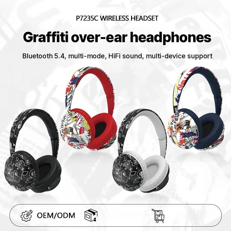 Over-Ear Wireless Headphones with Bluetooth 5.4 and TF Card Slot