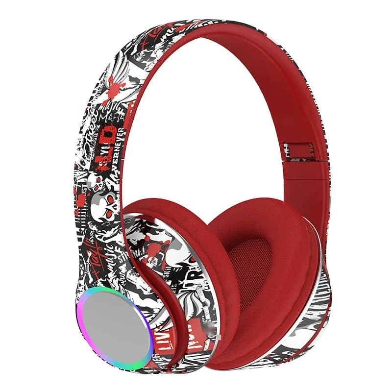 Wireless Over-Ear Headphones with FM Radio, TF Card Slot and Foldable Design