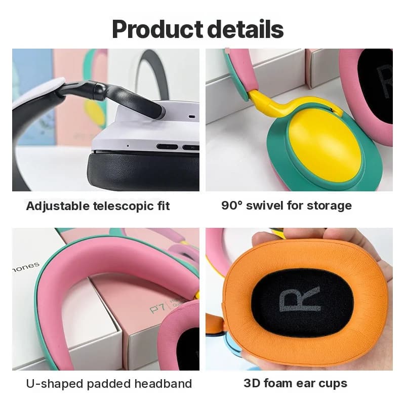 Wireless Over-Ear Bluetooth Headphones with Mic, FM Radio, Type-C