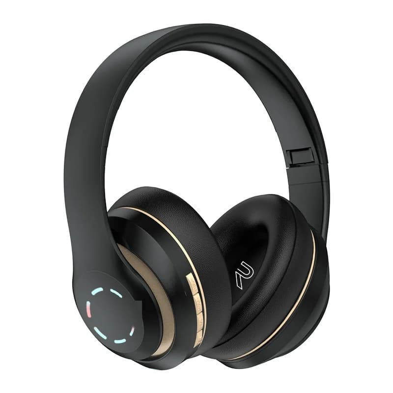 Wireless Over-Ear Headphones with LED Lights and FM Radio