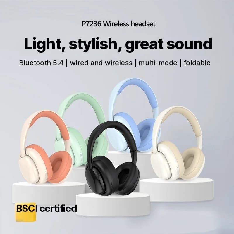 Wireless Over-Ear Bluetooth Headphones with FM Radio and TF Card Slot