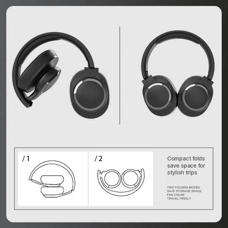 Over-Ear Wireless Bluetooth Headphones with FM Radio and TF Card Slot