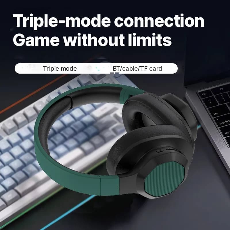 Over-Ear Bluetooth Headphones with FM Radio and TF Card Slot
