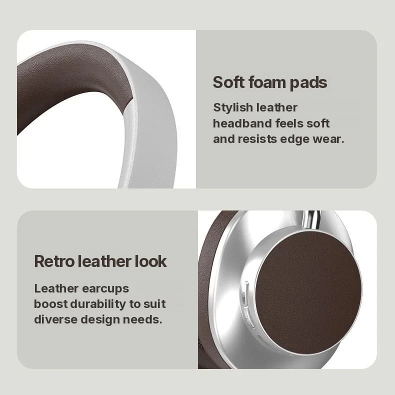 Retro Over-Ear Wireless Bluetooth Headphones with FM Radio and TF Card Slot