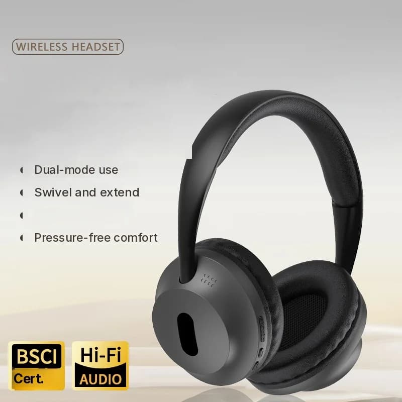 Wireless Bluetooth Over-Ear Headphones with Mic and 3.5mm Audio Cable