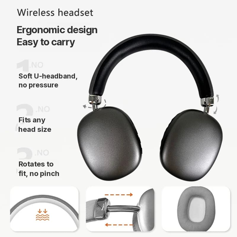 Wireless Over-Ear Headphones with FM Radio and TF Card Slot