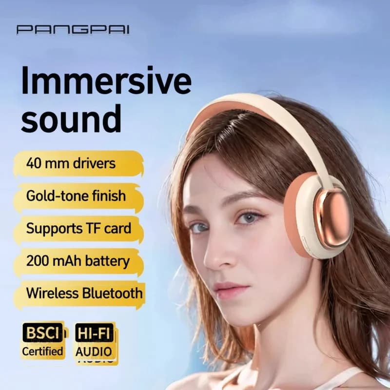 Over-Ear Wireless Bluetooth Headphones with Mic and 40mm Drivers