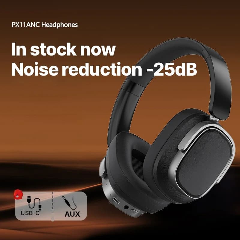 Over-Ear Wireless Headphones with Active Noise Cancelling and 35H Battery