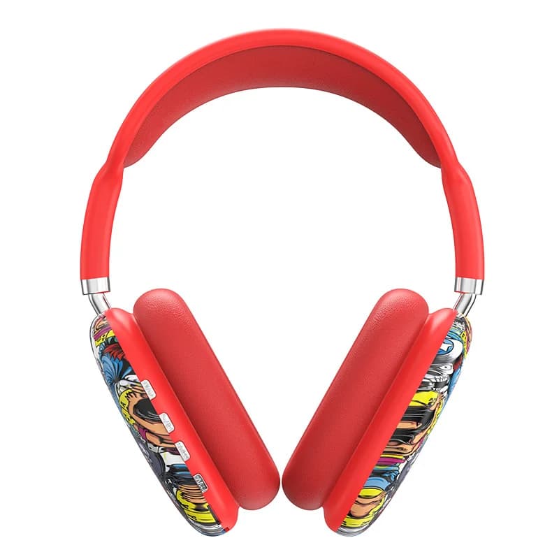 Graffiti Over-Ear Wireless Headphones with FM Radio and TF Card Slot