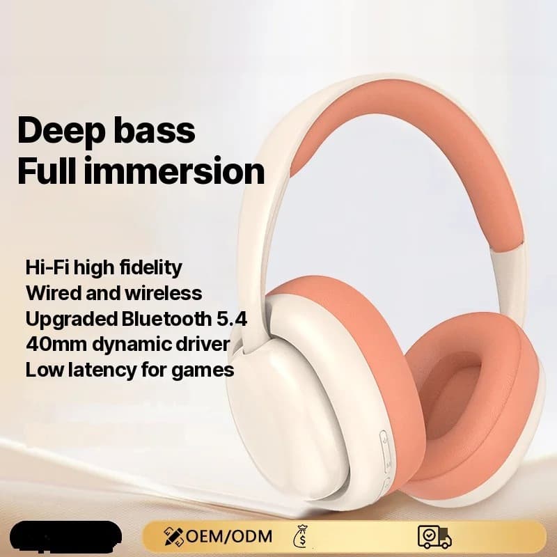 Wireless Over-Ear Bluetooth Headphones with FM Radio and TF Card Slot