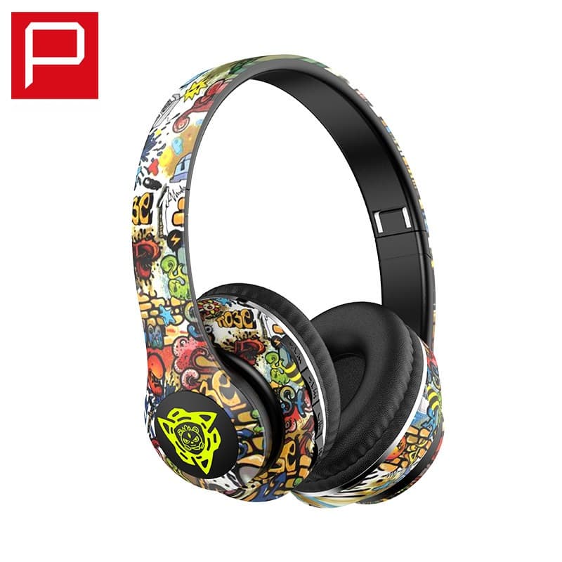 Wireless Bluetooth Headphones Over-Ear Graffiti Design Foldable