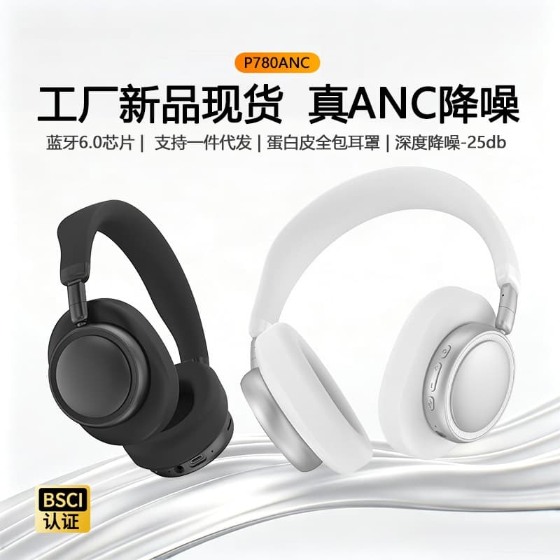 Wireless Over-Ear Headphones with ANC, Foldable Design, 30H Battery